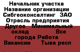 Начальник участка › Название организации ­ Сибгеоконсалтинг, ЗАО › Отрасль предприятия ­ Другое › Минимальный оклад ­ 101 400 - Все города Работа » Вакансии   . Тыва респ.